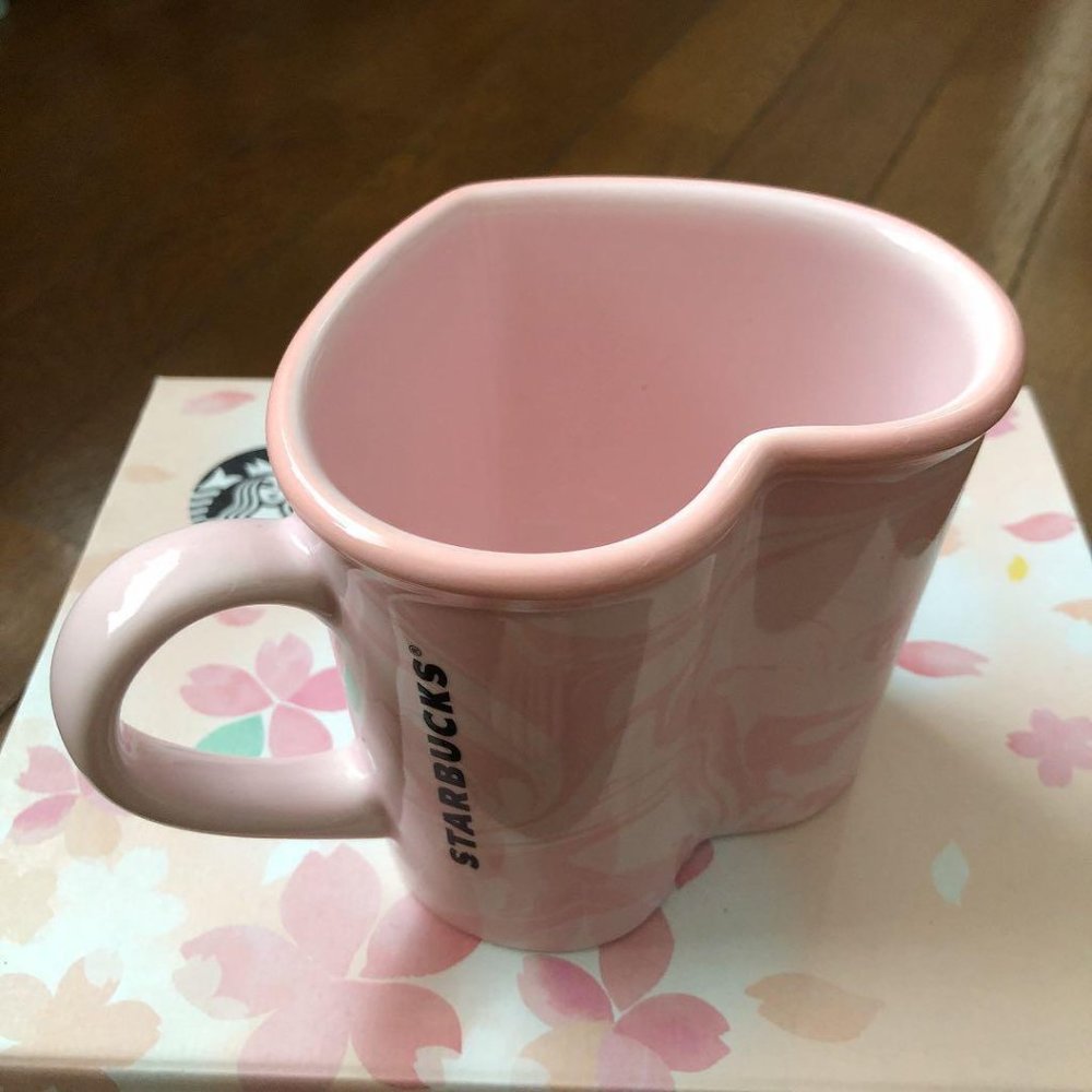 STARBUCKS JAPAN 2021 VALENTINE HEART MARBLE MUG - Picture 2 of 4